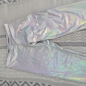 Metallic iridescent leggings